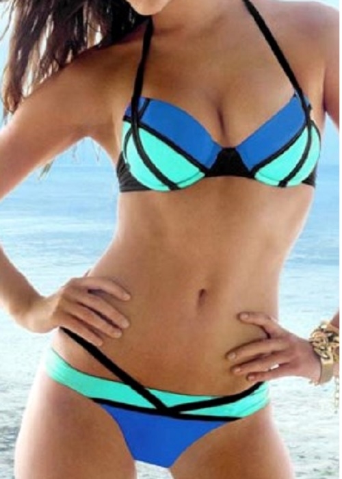 Blå bandage bikini